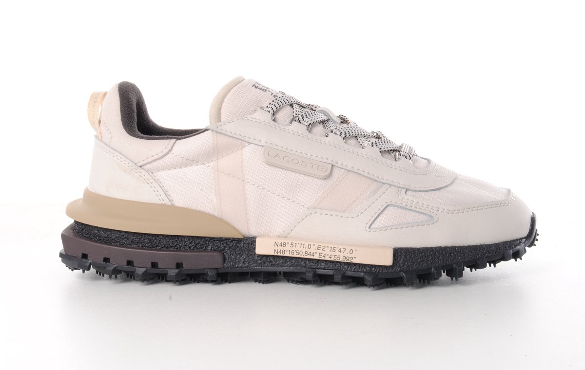 Lacoste heren sneaker Elite H II suède en nylon Beige