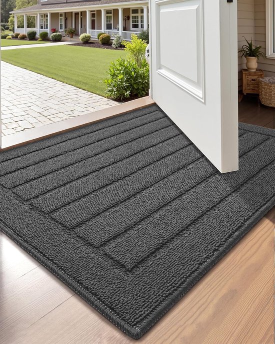 DFIONC Deurmat voor binnen, wasbare vuilvangmat, superdunne entreemat, duurzame deurmat, vuilvanger, absorberende keukenloper, antislip deurmat