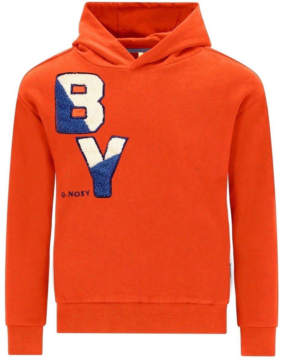 B.Nosy - Sep B.Nosy boys hoodie rood - Red Clay - Maat 116