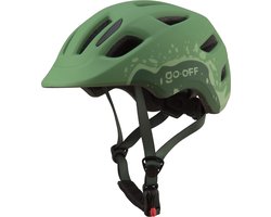 GO-OFF FIRST Kinderhelm - Extra Veilige Fietshelm voor Kinderen - Voor Fietsen en Skaten - Kind vriendelijke Jongens en Meisjes Helm van 5 - 8 Jaar - Groen - Maat S