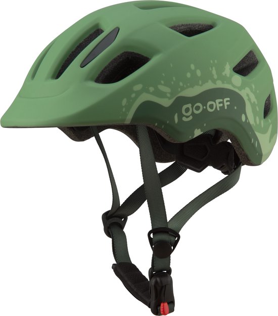GO-OFF FIRST Kinderhelm - Extra Veilige Fietshelm voor Kinderen - Voor Fietsen en Skaten - Kind vriendelijke Jongens en Meisjes Helm van 5 - 8 Jaar - Groen - Maat S