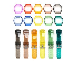 Horlogeband boxset met gereedschap Geschikt voor Casio DW-5600 DW-5000 DW-5025 GW-B5600 Jelly Black kast + band