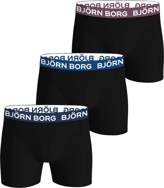 Foto: Bj rn borg 3 pack boxershorts cotton stretch zwart logoband maat s mannen