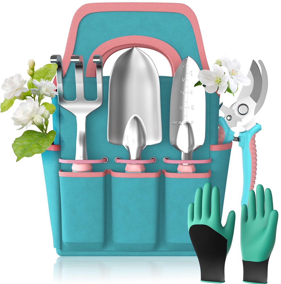 Tuiniersgereedschapset - 6-delig Aluminiumlegering Tuinhandgereedschap - Met Ergonomische Handgreep & Tuintas - Starterkit