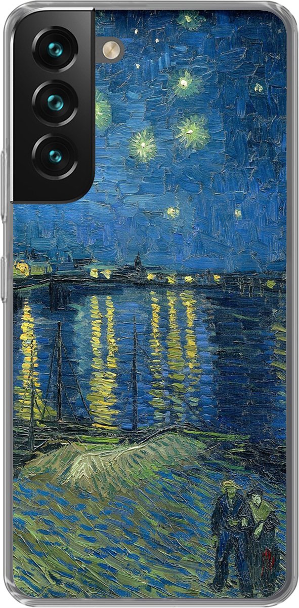 Telefoonhoesje Geschikt voor Samsung Galaxy S22 hoesje - De Sterrennacht - Vincent van Gogh - Siliconen Telefoonhoesje Telefoonhoesje