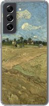 Geschikt voor Samsung Galaxy S21 FE hoesje - Geploegde akkers - Vincent van Gogh - Siliconen Telefoonhoesje