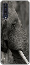 Geschikt voor Samsung Galaxy A50 hoesje - Olifant - Dieren - Zwart - Wit - Siliconen Telefoonhoesje