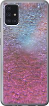 Geschikt voor Samsung Galaxy A52 5G hoesje - Roze - Glitter - Abstract - Design - Blauw - Siliconen Telefoonhoesje