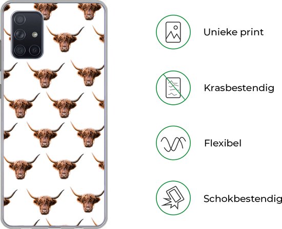 Coque Samsung Galaxy A51 5G - Scottish Highlander - Vache - Motif - Siliconen