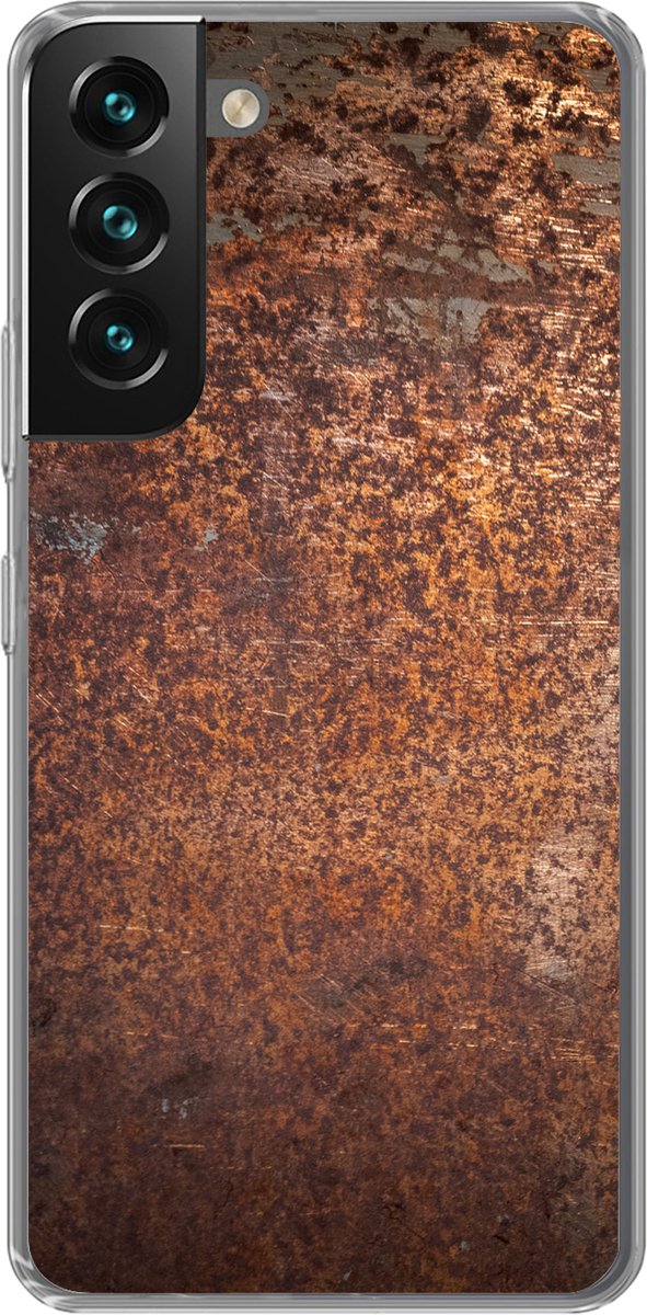 Telefoonhoesje Geschikt voor Samsung Galaxy S22 Plus hoesje - Staal - Roest print - Brons - Structuur - Siliconen Telefoonhoesje Telefoonhoesje