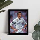 Cristiano Ronaldo CR7 Ingelijste Handtekening – 15 x 10cm In Klassiek Zwart Frame – Gedrukte handtekening – Real Madrid Club World Cup