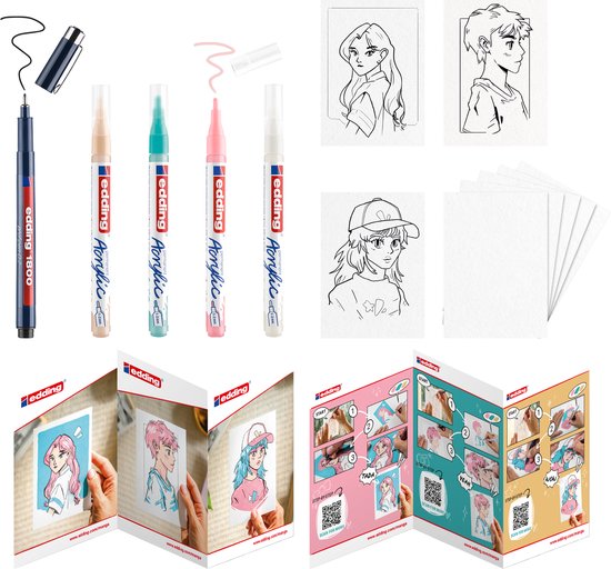 Huayue 2 Sets Manga Pen Set, with 4 Pen Holders 10 Nibs