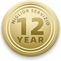 Gouden medaille met '12 YEAR MIGLIOR SERVIZIO' (Beste Service).