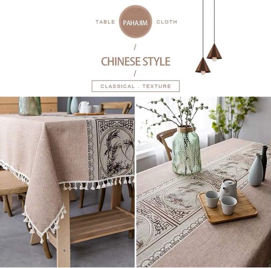 ANAZOZ Tafelkleed vierkant 140 x 140 cm, tafelkleed polyester afwasbaar