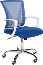 Chaise de bureau Clp Tracy - Structure chrome - Rembourrage bleu Aspect Chrome