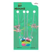 Bixorp Friends BFF Ketting voor 2 met Cute Koala - Magnetische Vriendschapsketting - Cadeau voor Beste Vrienden - Zilverkleurig met Dubbele Hangers! - 45+5cm