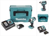Makita DTD 153 RA1J accu-slagmoersleutel 18 V 170 Nm 1/4" borstelloos + 1x oplaadbare accu 2.0 Ah + lader + Makpac
