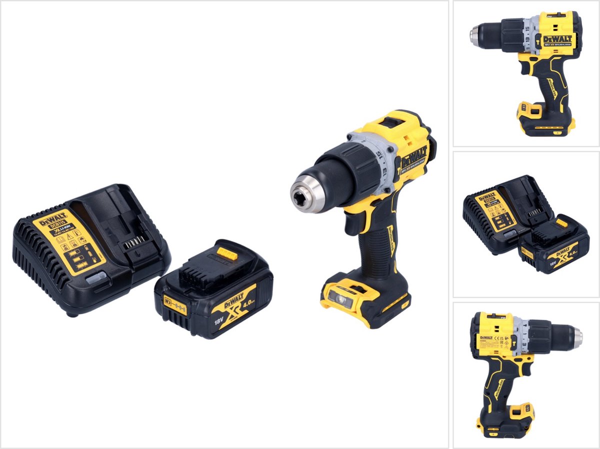DeWalt DCD 805 M1 accu klopboormachine 18 V 90 Nm borstelloos + 1x oplaadbare accu 4.0 Ah + lader