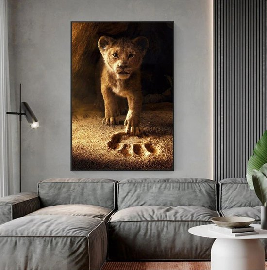 Allernieuwste.nl® Peinture sur toile The Lion King - Film - Lion - Animaux - 50 x 75 cm - Couleur