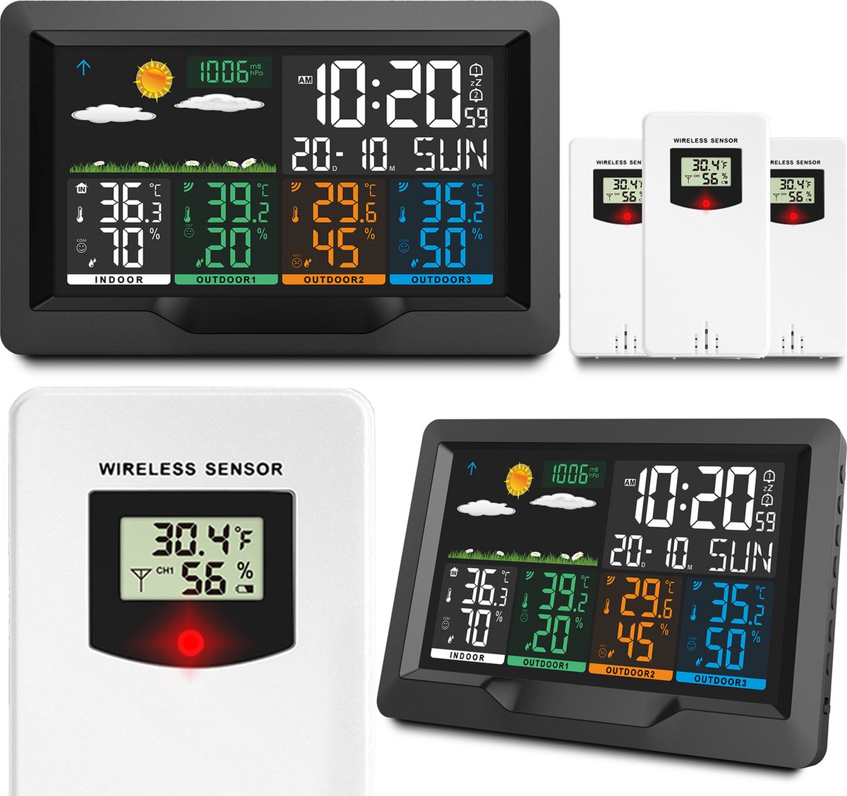Weerstation - zwart - groot display - BD-904