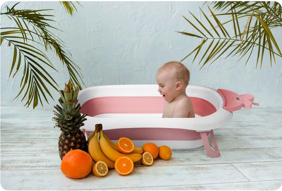 Babybadje met thermometer - roze wit - 51x21,5 cm van A3 Baby & Kids — afbeelding 2