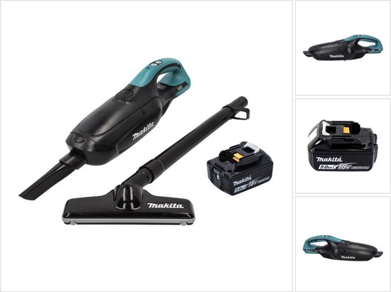 Makita DCL 182 T1 B accustofzuiger 18 V zwart + 1x accu 5,0 Ah - zonder oplader
