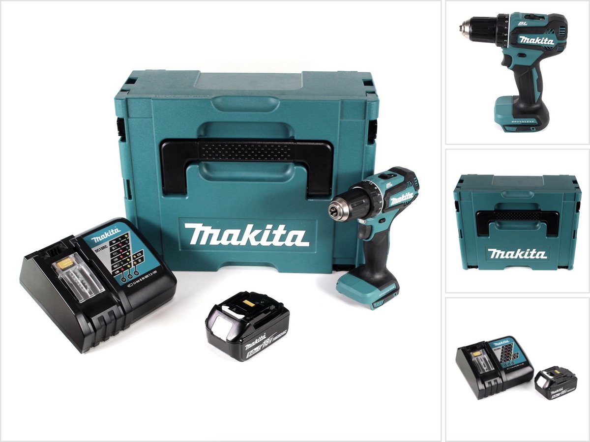 Makita DDF 485 RT1J accuboormachine 18 V 50 Nm in Makpac + 1x 5,0 Ah accu + oplader
