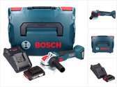 Bosch GWX 18V-10 Professionele accu haakse slijper 18 V 125 mm X-LOCK Brushless + 1x accu 2.0 Ah + lader + L-Boxx