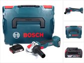 Bosch GWX 18V-10 Professionele accu haakse slijper 18 V 125 mm X-LOCK Brushless + 1x accu 2.0 Ah + L-Boxx - zonder lader