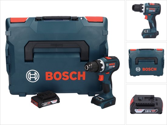 Bosch GSR 18V-90 C Professionele accuschroefboormachine 18 V 64 Nm borstelloos + 1x accu 2.0 Ah + L-Boxx - zonder oplader