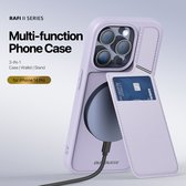 Dux Ducis Rafi II Mag geschikt voor Apple iPhone 14 Pro Purple geschikt voor MagSafe en pasjes houder RFID