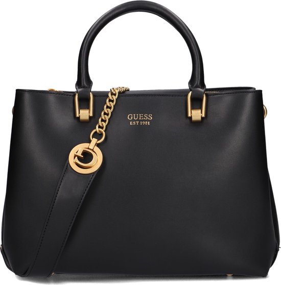 Guess Masie Girlfriend Satchel Schoudertassen Dames - Zwart - Maat ONESIZE