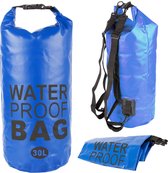 Drybag 30 liter - Blauw - Rugzak waterdicht - Droogtas zwemmen - Tas strand