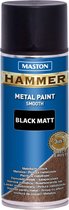 Maston Hammer - metaalverf - zwart mat - smooth - spuitlak - 400 ml