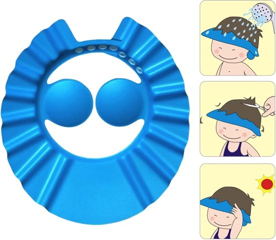 Douche kap - Douchekapje - Kind Haarwas Hulp Kap - Douche Muts - Douchekapje peuter & baby - Shower Cap - Blauw - LOUZIR