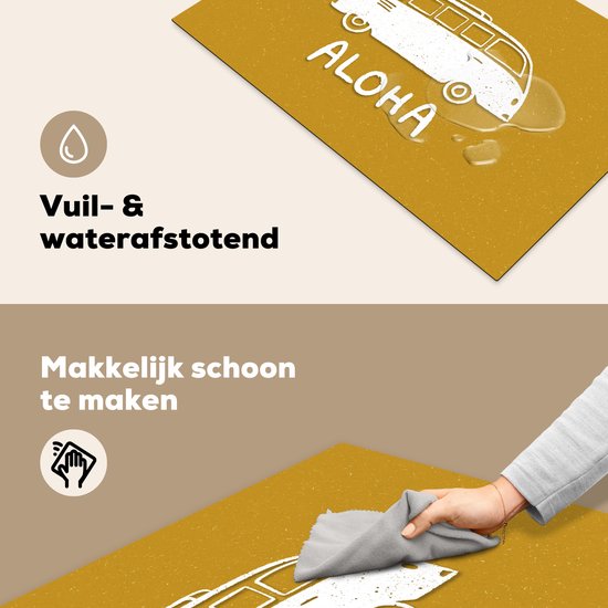KitchenYeah® Inductie beschermer 80x52 cm - Zomer - Bus - Quotes - Kookplaataccessoires - Afdekplaat voor kookplaat - Inductiebeschermer - Inductiemat - Inductieplaat mat