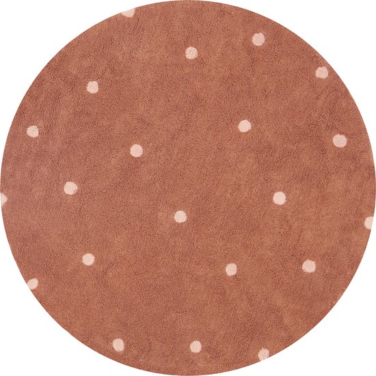 Rond Kinderkamer Vloerkleed Dot Chestnut Lorena Canals