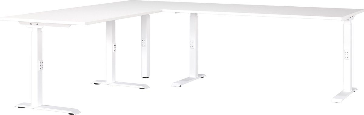 Hoekbureau Galileo Wit - 240x200cm - Hoekbureau - Hoogte 91 cm - In hoogte verstelbaar