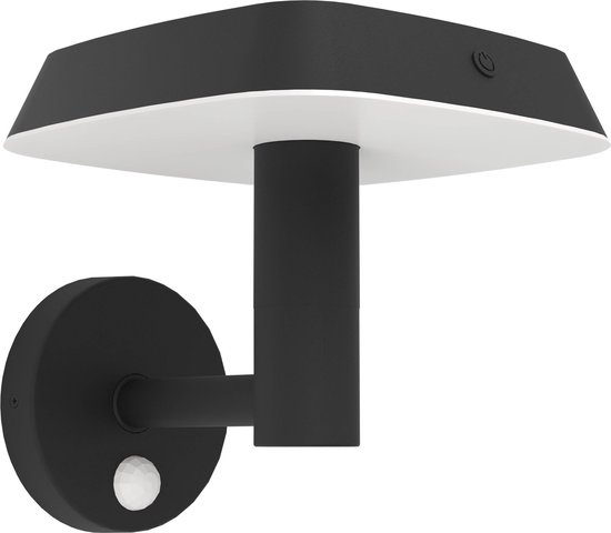 EGLO Dreoli Solar Wandlamp Buiten - zonne-energie - LED - 21 cm - Zwart/Wit