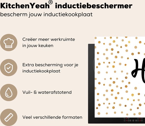 KitchenYeah® Inductie beschermer 76x51.5 cm - Jubileum - 20 jaar - Design - Kookplaataccessoires - Afdekplaat voor kookplaat - Inductiebeschermer - Inductiemat - Inductieplaat mat