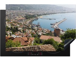 KitchenYeah® Inductie beschermer 76x51.5 cm - Een luchtfoto van Alanya en haar haven aan de Turkse Rivièra - Kookplaataccessoires - Afdekplaat voor kookplaat - Inductiebeschermer - Inductiemat - Inductieplaat mat