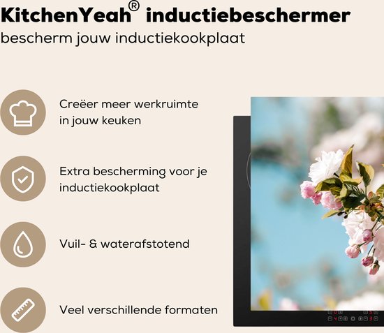 KitchenYeah® Inductie beschermer 80x52 cm - Bloemen - Bloesem - Lente - Kookplaataccessoires - Afdekplaat voor kookplaat - Inductiebeschermer - Inductiemat - Inductieplaat mat