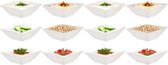 Vessia bols à amuse/dessert/bols de service - lot de 12 pièces - blanc - 12 x 12 x 4 cm - cuisine/table à manger - céramique