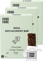 Foodfunc | Meal Replacement Bar | Dark Chocolate Crispy Peanut | 3 Stuks | 21 x 55 gram | No Junk Just Func