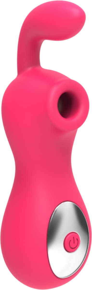 Goedkoopste Cupitoys® Luchtdruk vibrator met dildo - 12,8cm - Roze - 24 standen - Vibrators voor vrouwen en mannen - Sex toys voor vrouwen en mannen