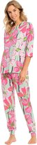 Pyjama femme fleuri rose Pastunette - Vert - Taille - 40