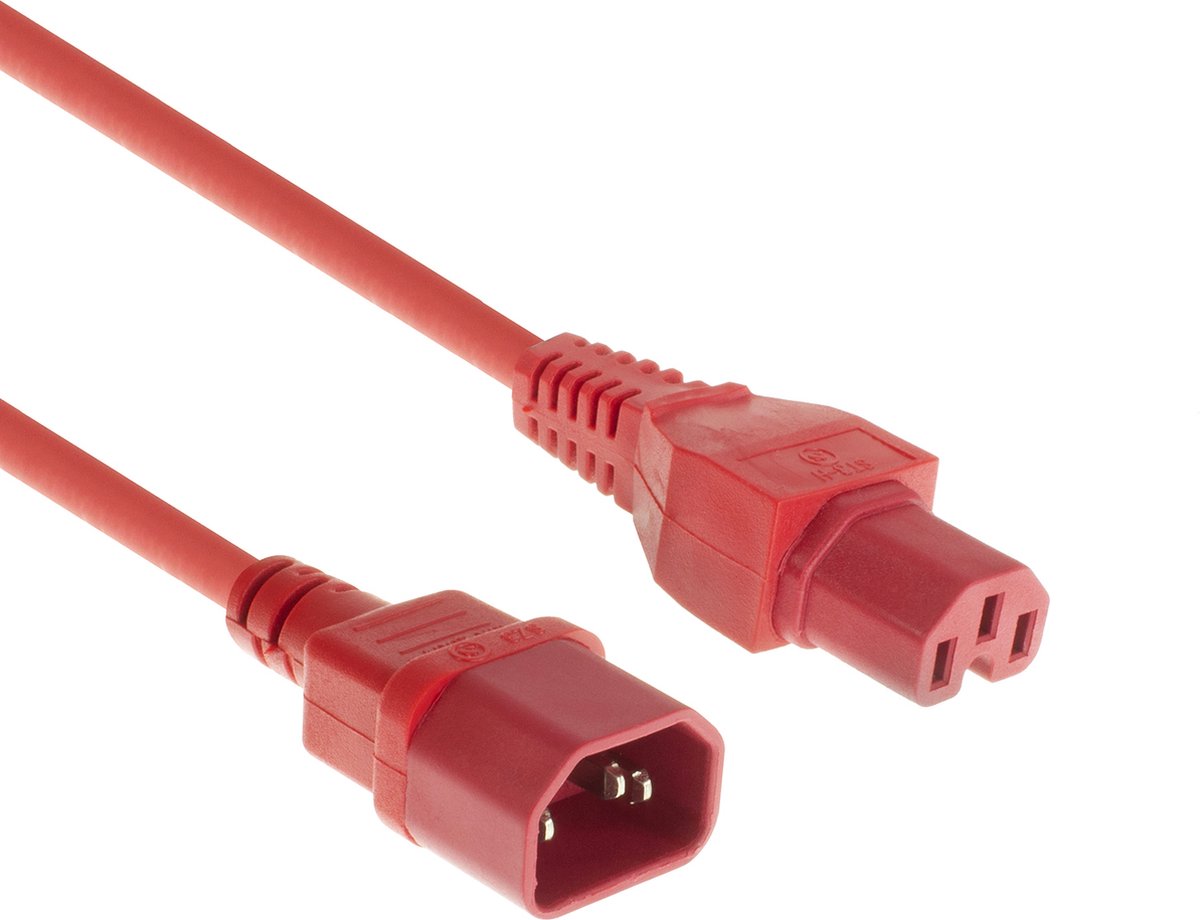 Image of ACT Netsnoer C14 - C15 rood 3 m AK5335