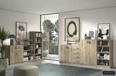 Commode 'Space' 2 portes 2 tiroirs Sonoma, Aggloméré, bordures et décor ABS