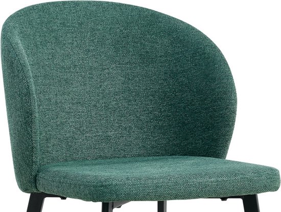 Chaise de salle à manger ' Toledo' Tissu Vert, Pieds en métal et revêtement en tissu
