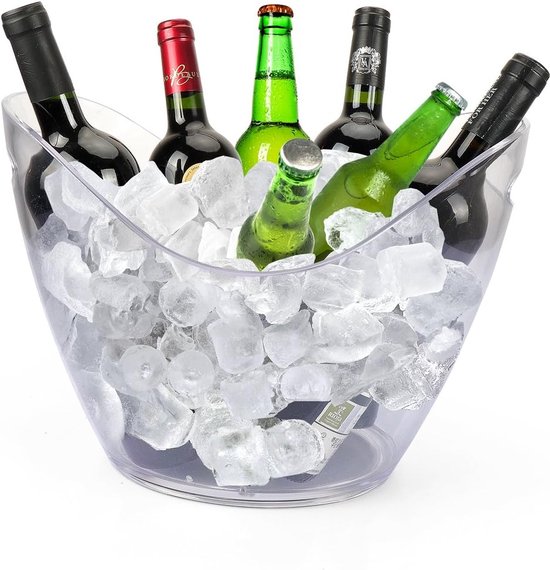 ZBPASL 8 Liter IJsemmer - Champagne-Emmer, Wijnkoeler, Keukenfruit en Groenten Voorraadcontainer (Wit